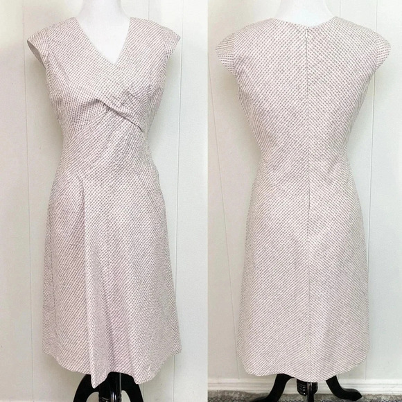 Pendleton Pink Sage Cream Checked Seersucker Cap Sleeve Dress & Crop Blazer Sz 4 - Picture 2 of 16